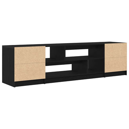 TV Cabinet Black Oak 188.5x41x50 cm Engineered Wood