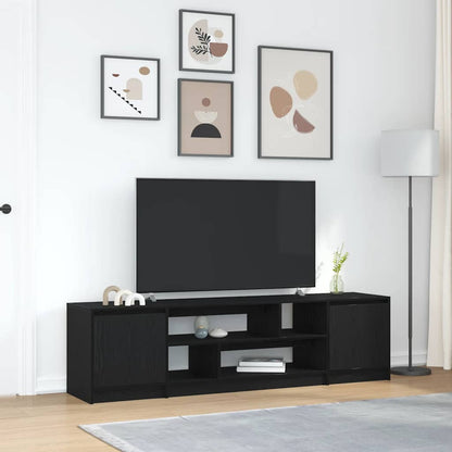 TV Cabinet Black Oak 188,5x41x50 cm Engineered Wood