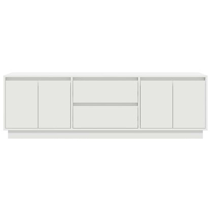 TV Cabinet with LED Lights White 160.5x41x50 cm