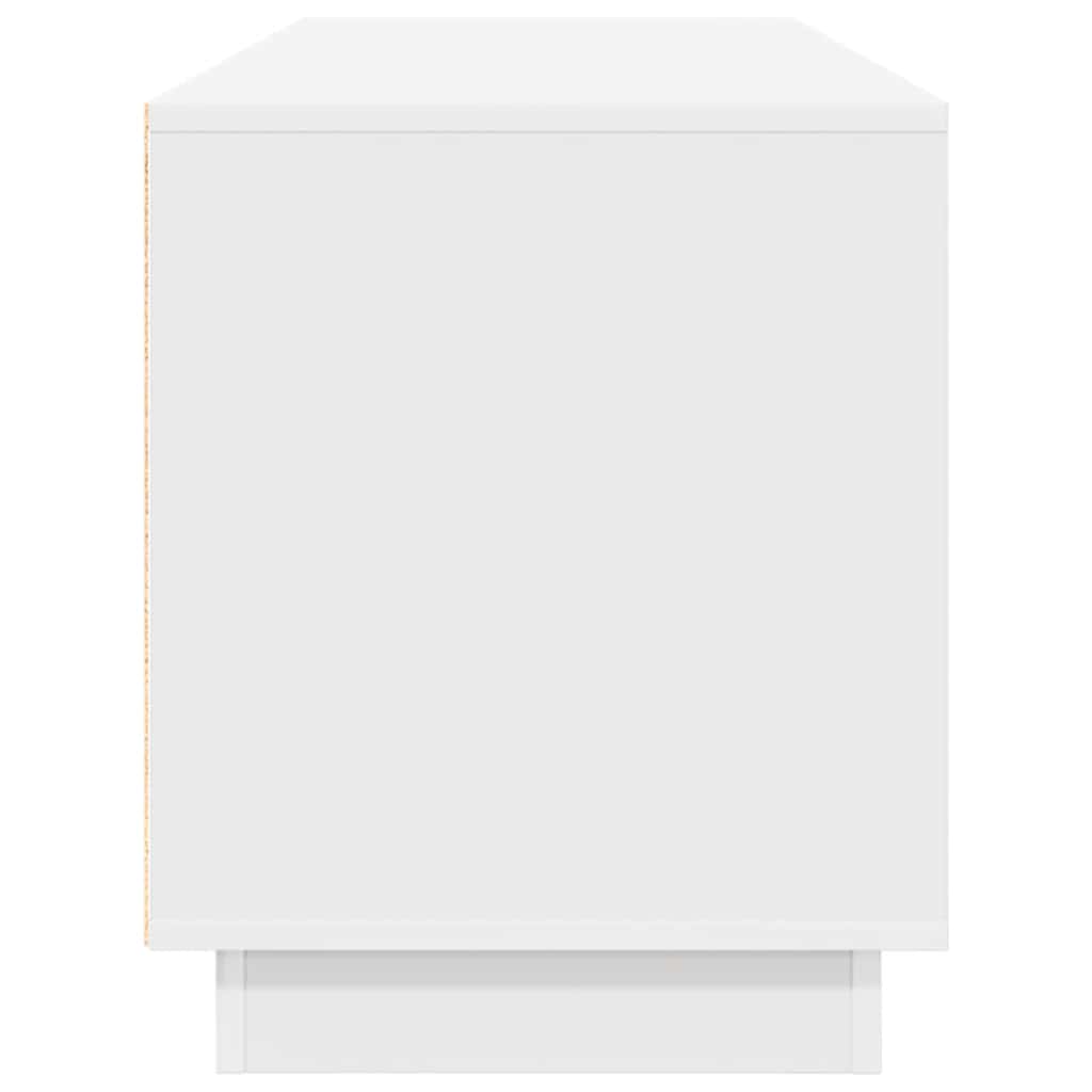 TV Cabinet with LED Lights White 160.5x41x50 cm