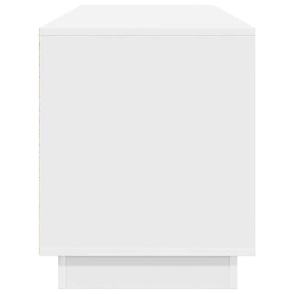 TV Cabinet with LED Lights White 160.5x41x50 cm