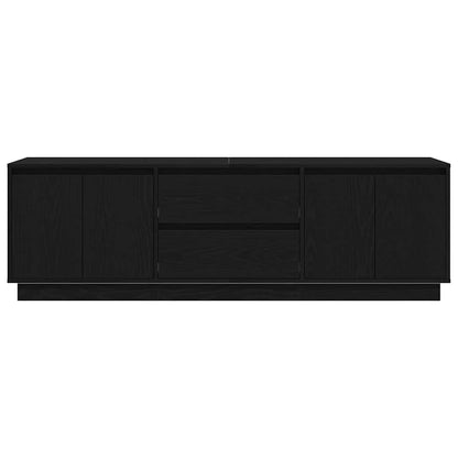TV Cabinet with LED Lights Black Oak 160.5x41x50 cm