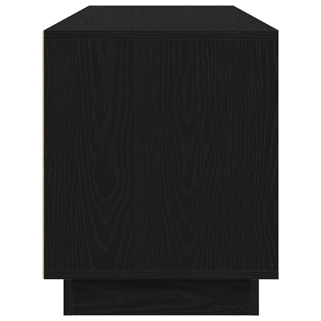 TV Cabinet with LED Lights Black Oak 160,5x41x50 cm