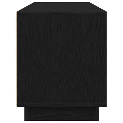 TV Cabinet with LED Lights Black Oak 160,5x41x50 cm
