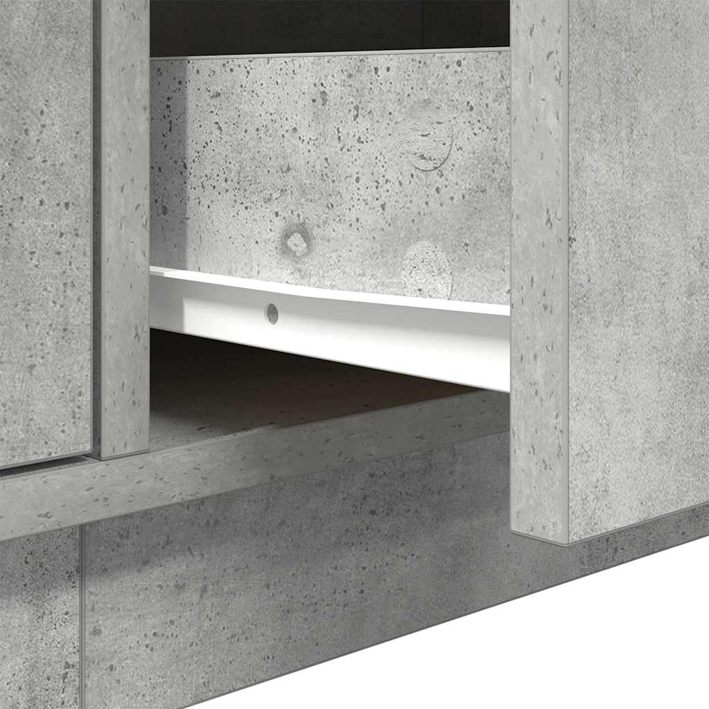TV Cabinet with LED Lights Concrete Grey 160,5x41x50 cm