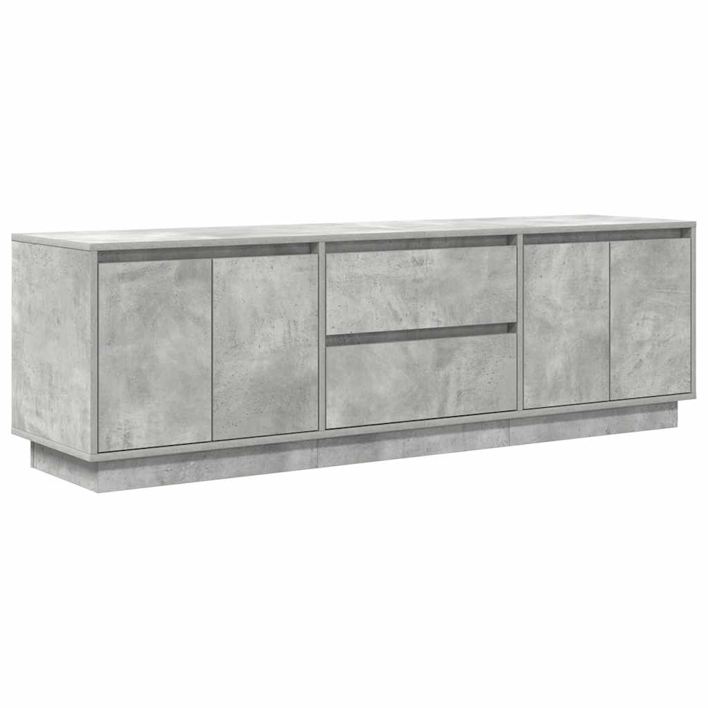 TV Cabinet with LED Lights Concrete Grey 160,5x41x50 cm