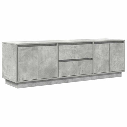 TV Cabinet with LED Lights Concrete Grey 160,5x41x50 cm