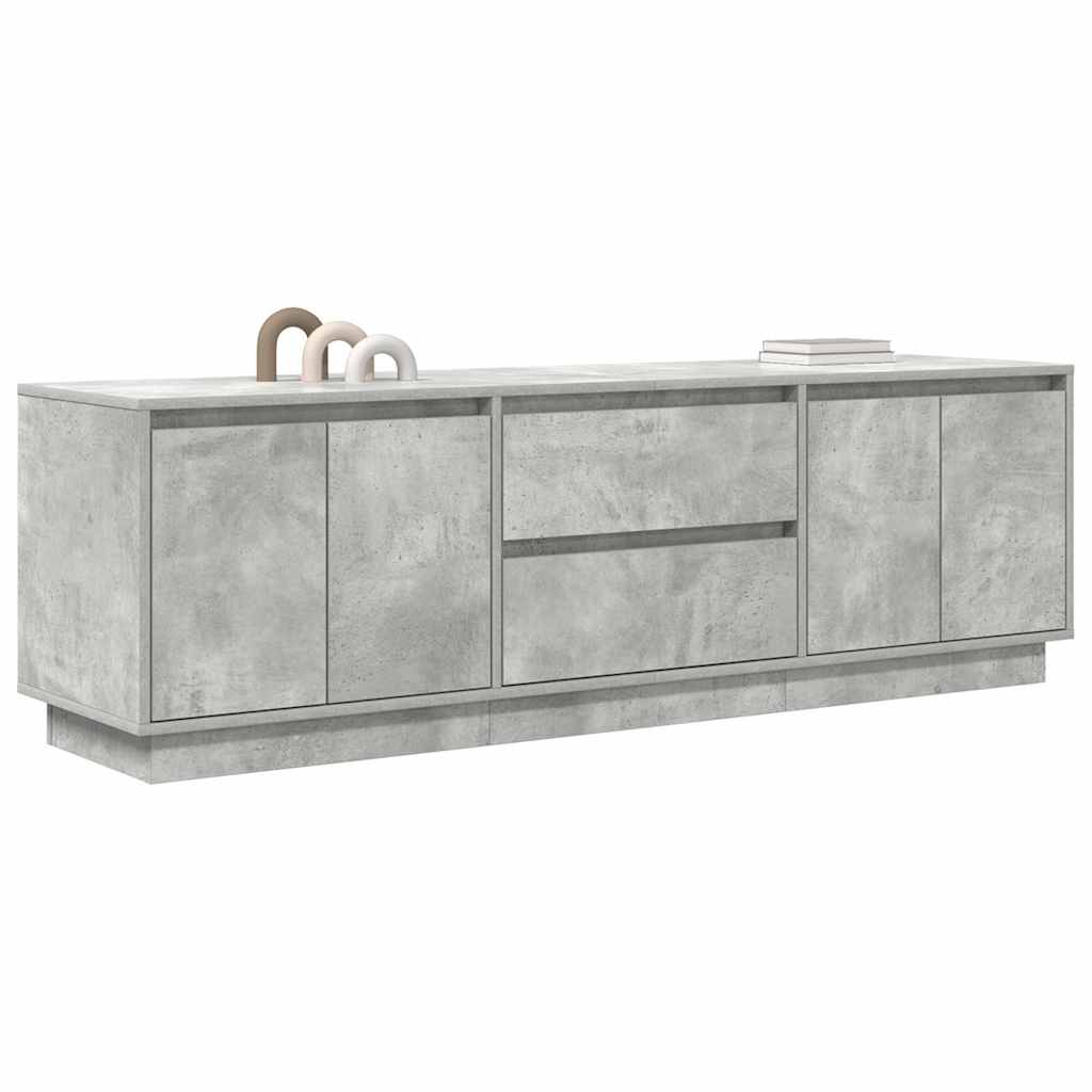 TV Cabinet with LED Lights Concrete Grey 160,5x41x50 cm