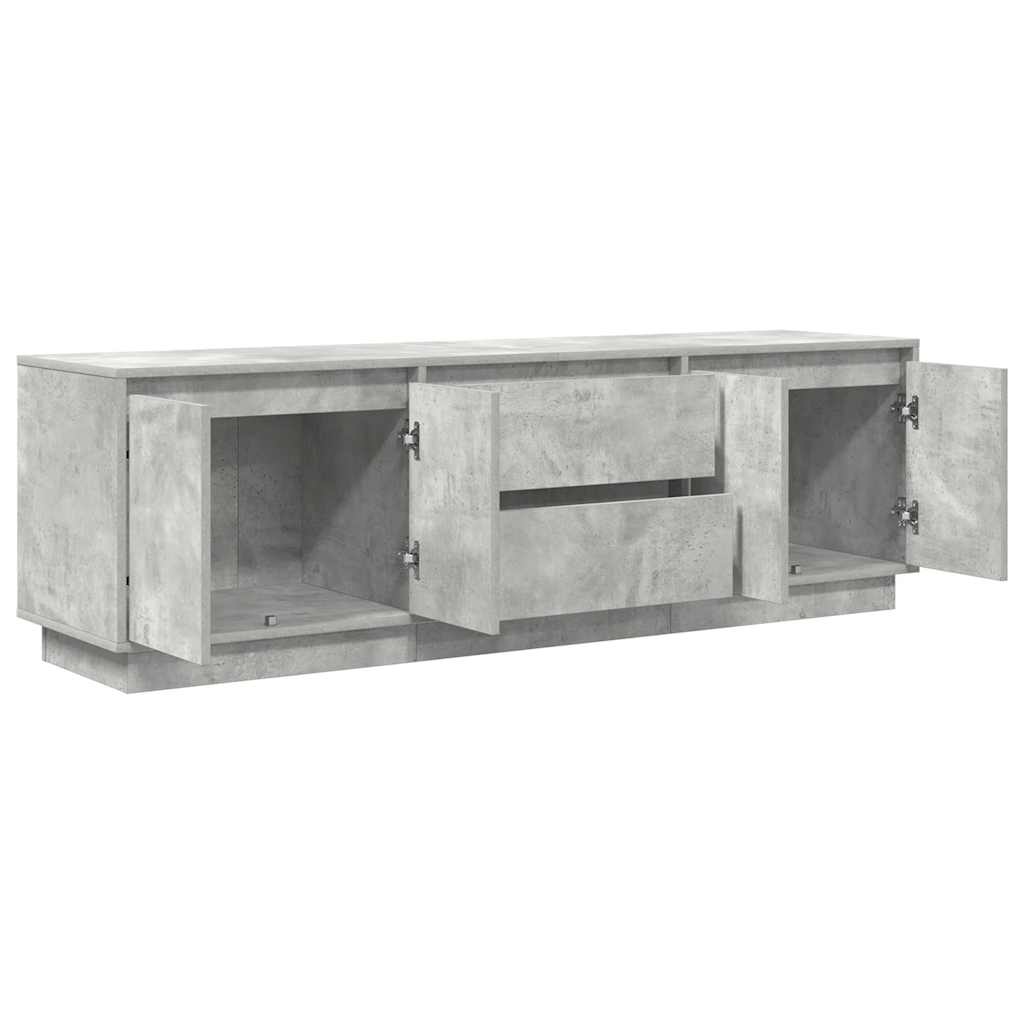 TV Cabinet with LED Lights Concrete Grey 160,5x41x50 cm
