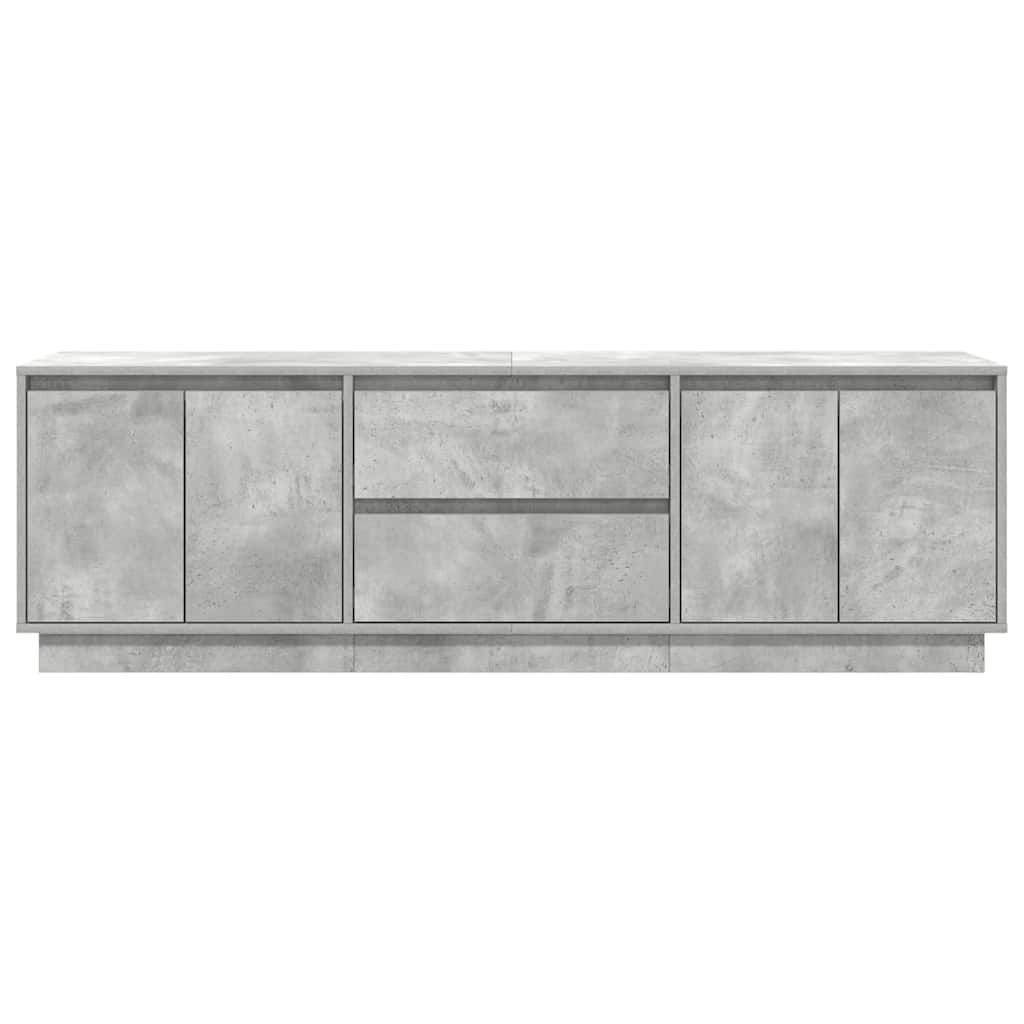 TV Cabinet with LED Lights Concrete Grey 160,5x41x50 cm