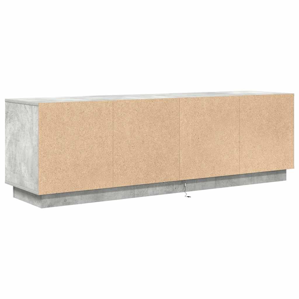 TV Cabinet with LED Lights Concrete Grey 160,5x41x50 cm