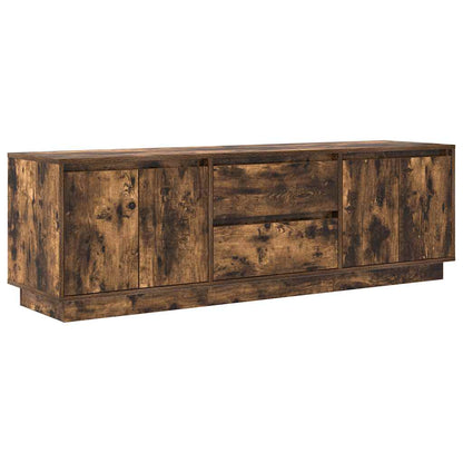 TV Cabinet with LED Lights Smoked Oak 160,5x41x50 cm