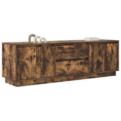 TV Cabinet with LED Lights Smoked Oak 160,5x41x50 cm