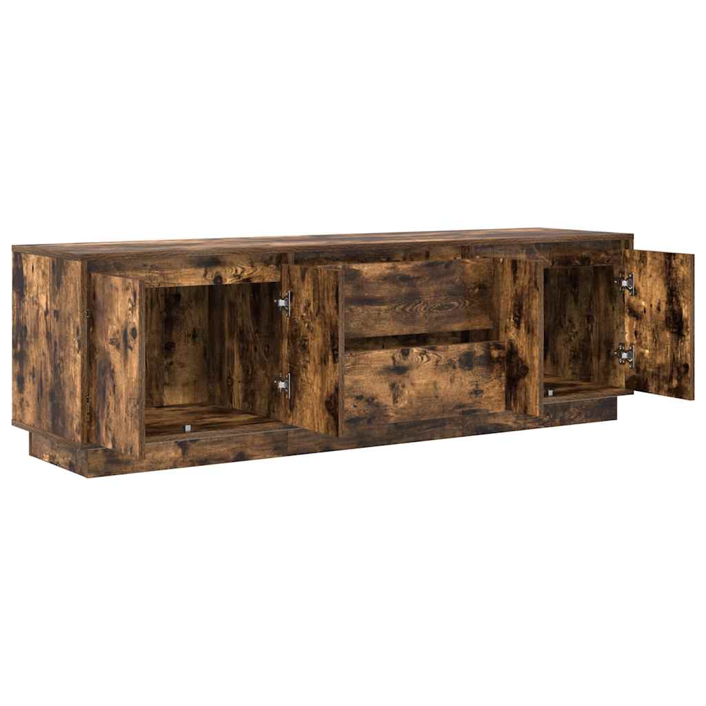 TV Cabinet with LED Lights Smoked Oak 160,5x41x50 cm