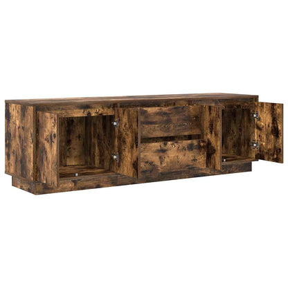 TV Cabinet with LED Lights Smoked Oak 160,5x41x50 cm