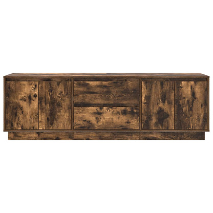 TV Cabinet with LED Lights Smoked Oak 160,5x41x50 cm