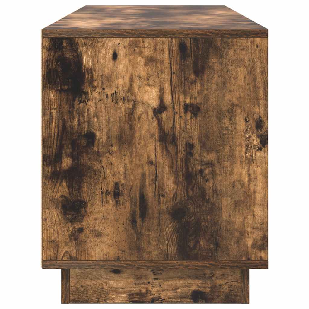 TV Cabinet with LED Lights Smoked Oak 160,5x41x50 cm