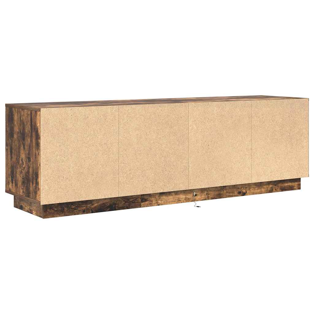 TV Cabinet with LED Lights Smoked Oak 160,5x41x50 cm