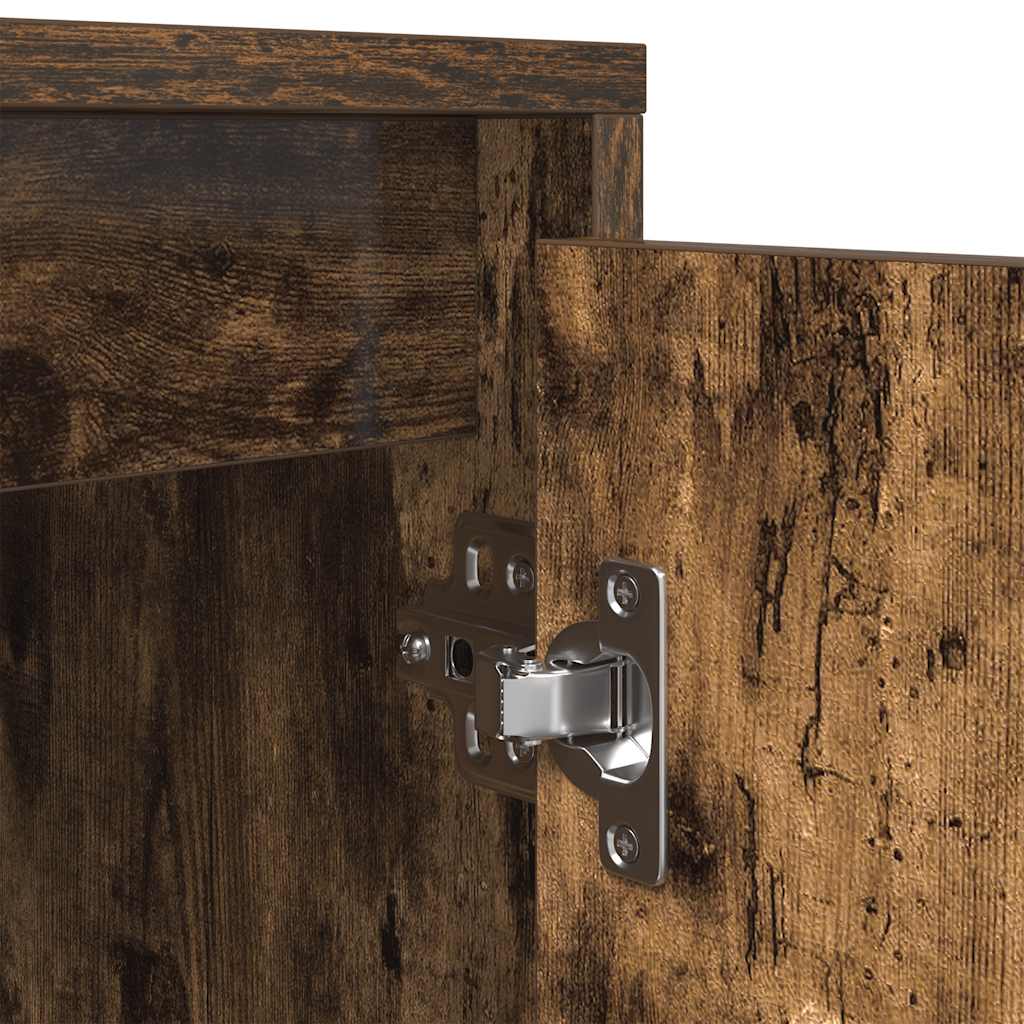 TV Cabinet with LED Lights Smoked Oak 160,5x41x50 cm