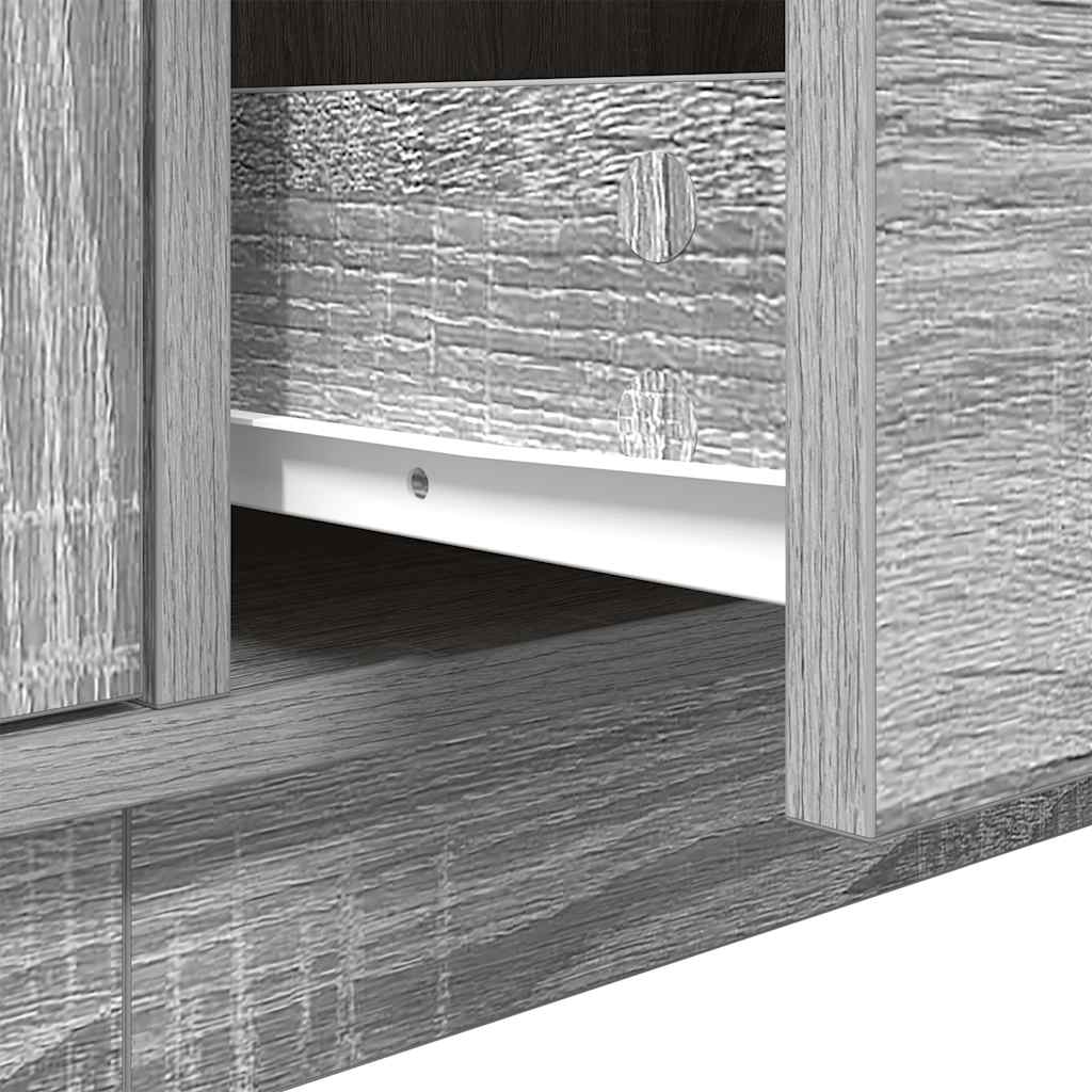 TV Cabinet with LED Lights Grey Sonoma 160,5x41x50 cm