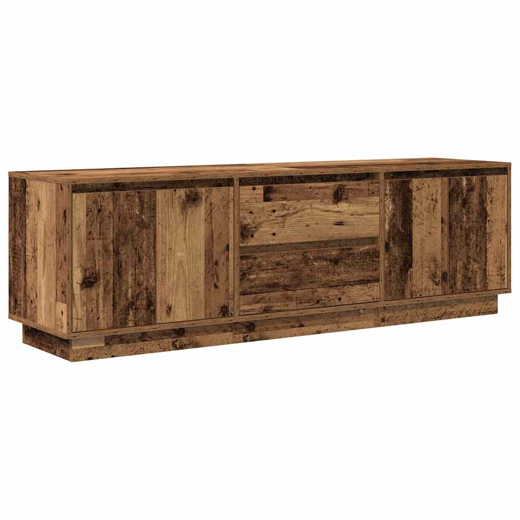 TV Cabinet with LED Lights Old Wood 160,5x41x50 cm