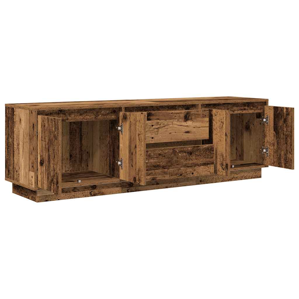 TV Cabinet with LED Lights Old Wood 160,5x41x50 cm