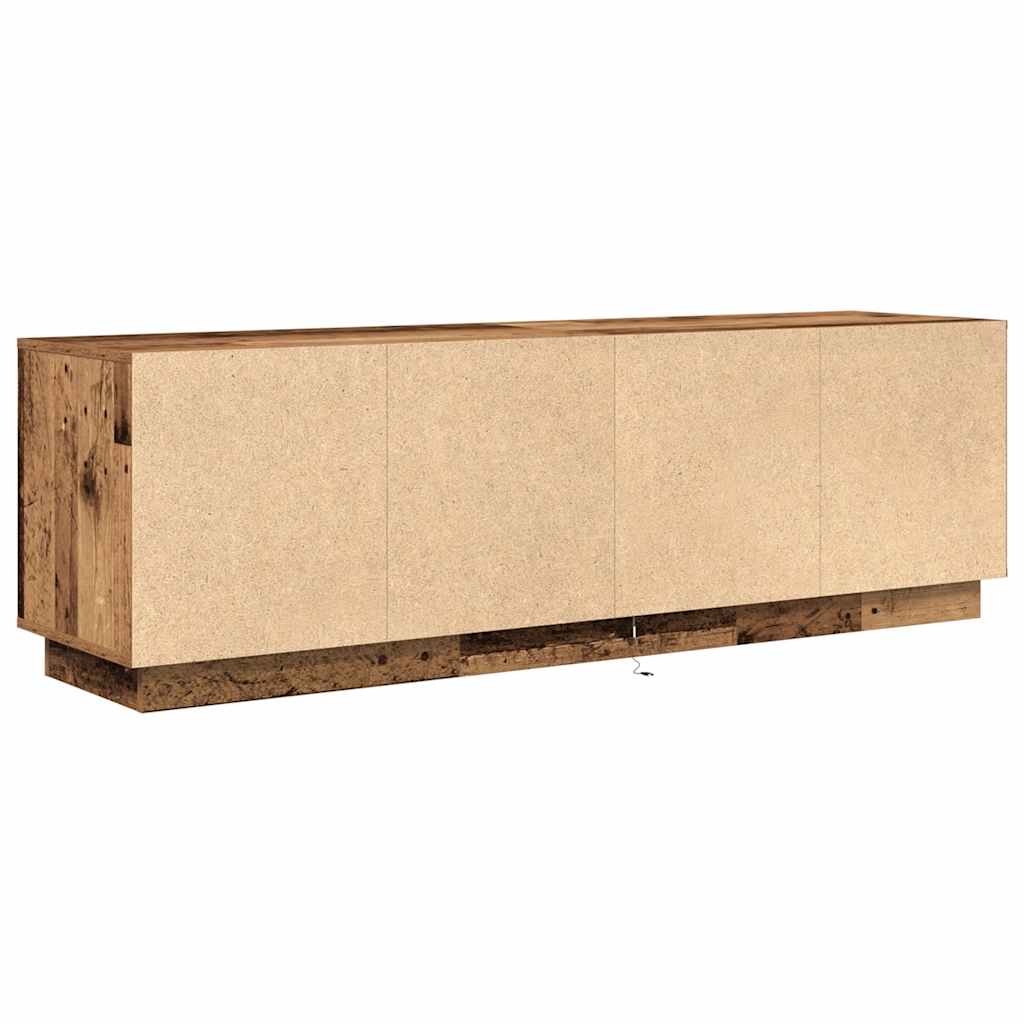 TV Cabinet with LED Lights Old Wood 160,5x41x50 cm