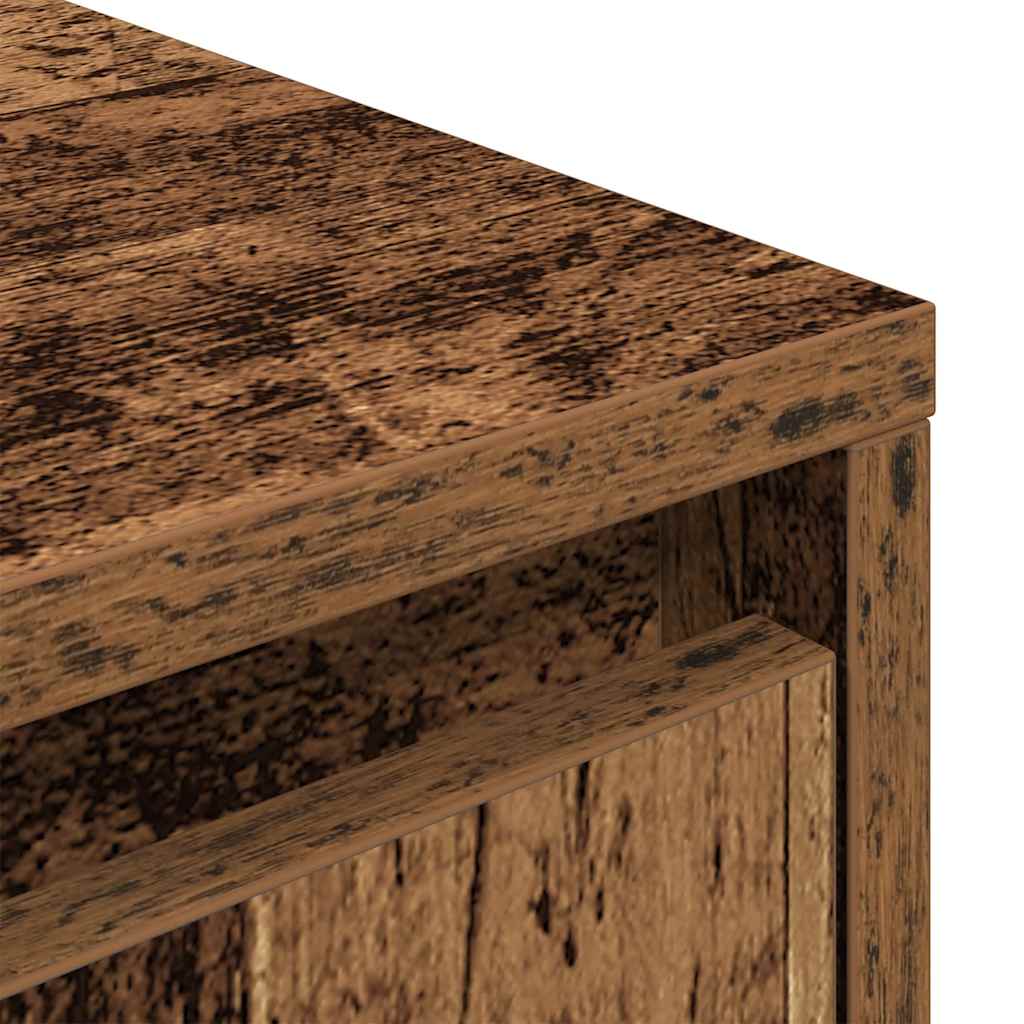 TV Cabinet with LED Lights Old Wood 160,5x41x50 cm