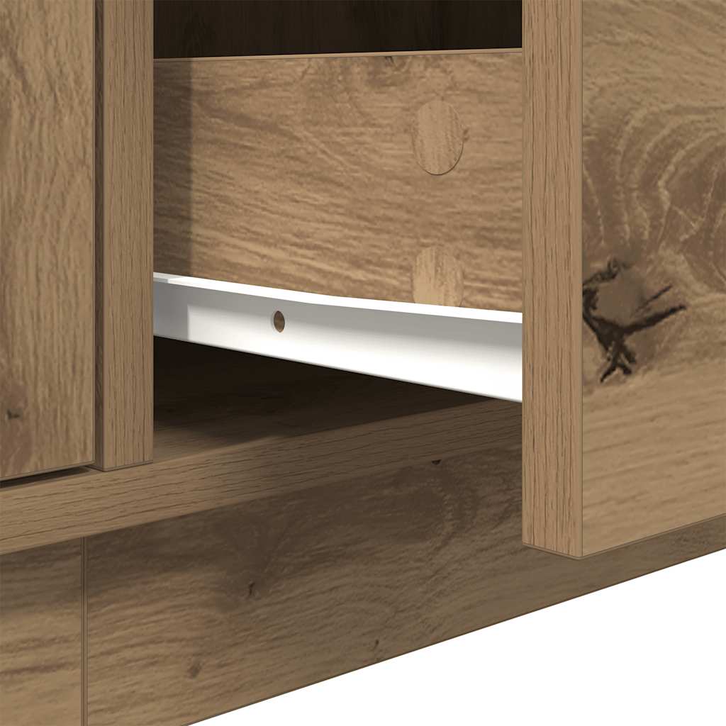 TV Cabinet with LED Lights Artisan Oak 160,5x41x50 cm