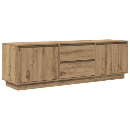 TV Cabinet with LED Lights Artisan Oak 160,5x41x50 cm