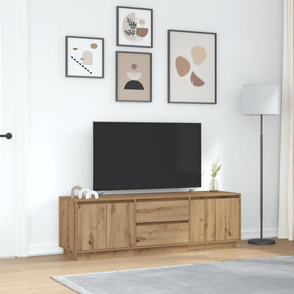 TV Cabinet with LED Lights Artisan Oak 160,5x41x50 cm