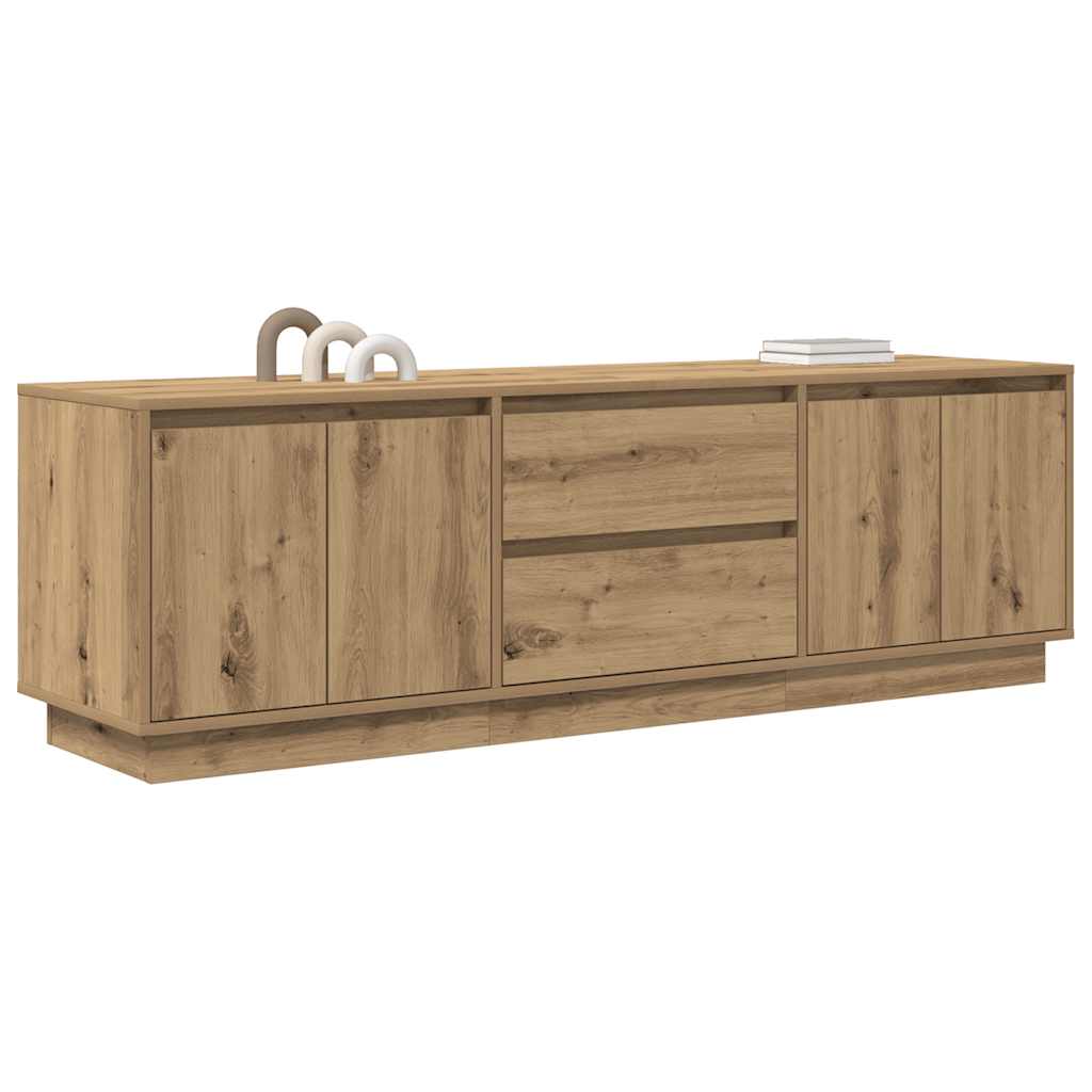 TV Cabinet with LED Lights Artisan Oak 160,5x41x50 cm