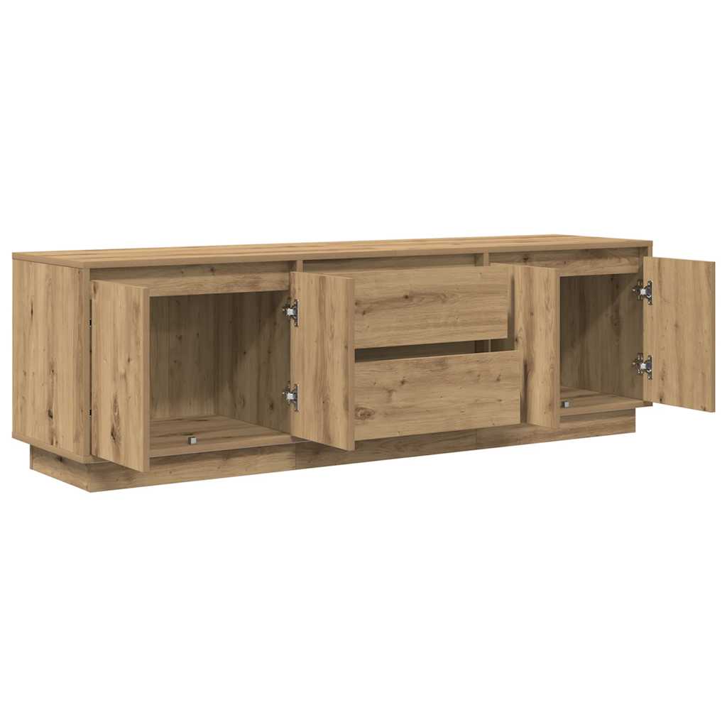 TV Cabinet with LED Lights Artisan Oak 160,5x41x50 cm