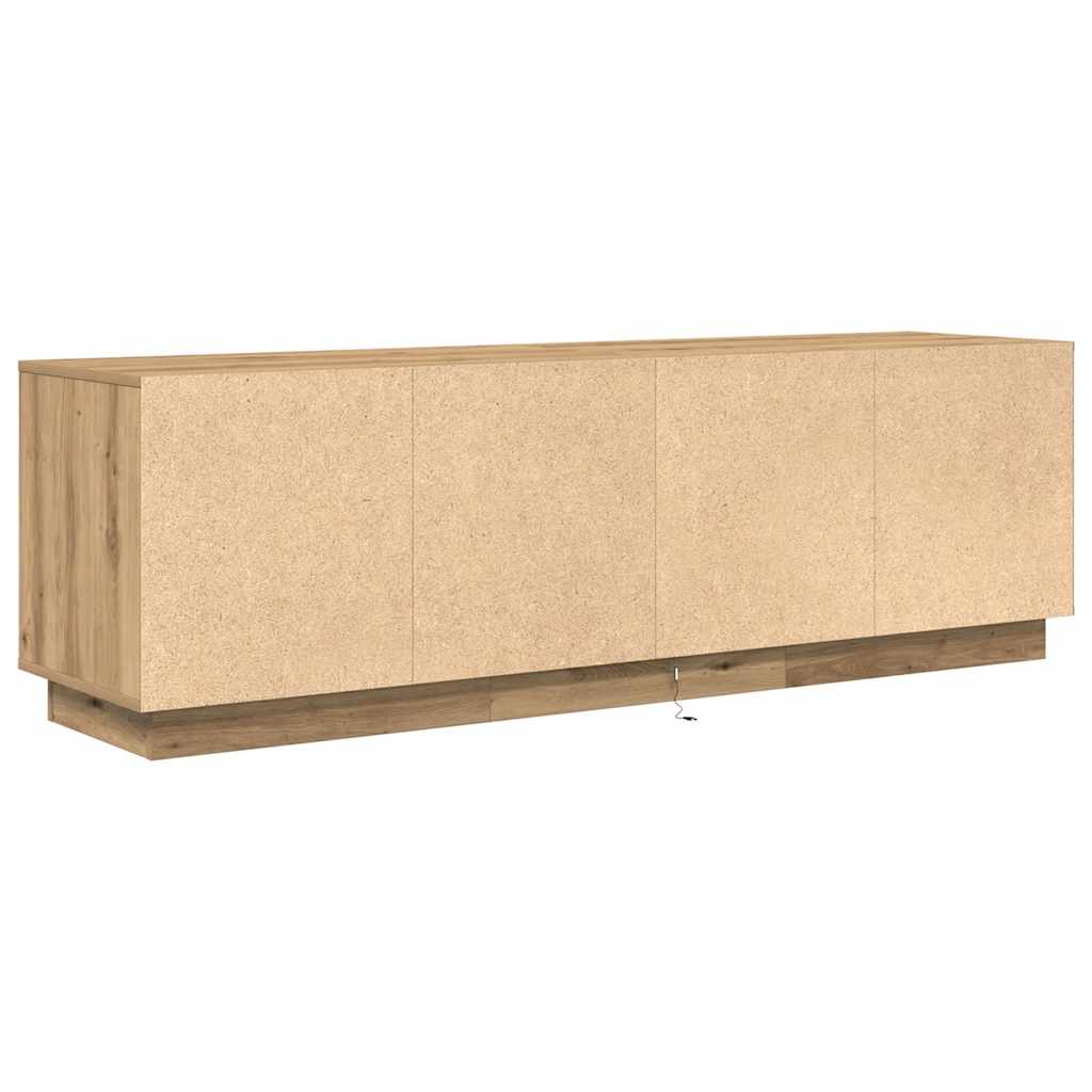 TV Cabinet with LED Lights Artisan Oak 160,5x41x50 cm