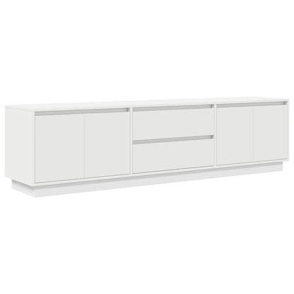 TV Cabinet with LED Lights White 193,5x41x50 cm