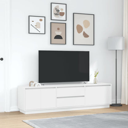 TV Cabinet with LED Lights White 193,5x41x50 cm