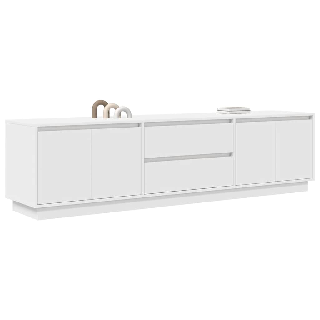 TV Cabinet with LED Lights White 193,5x41x50 cm