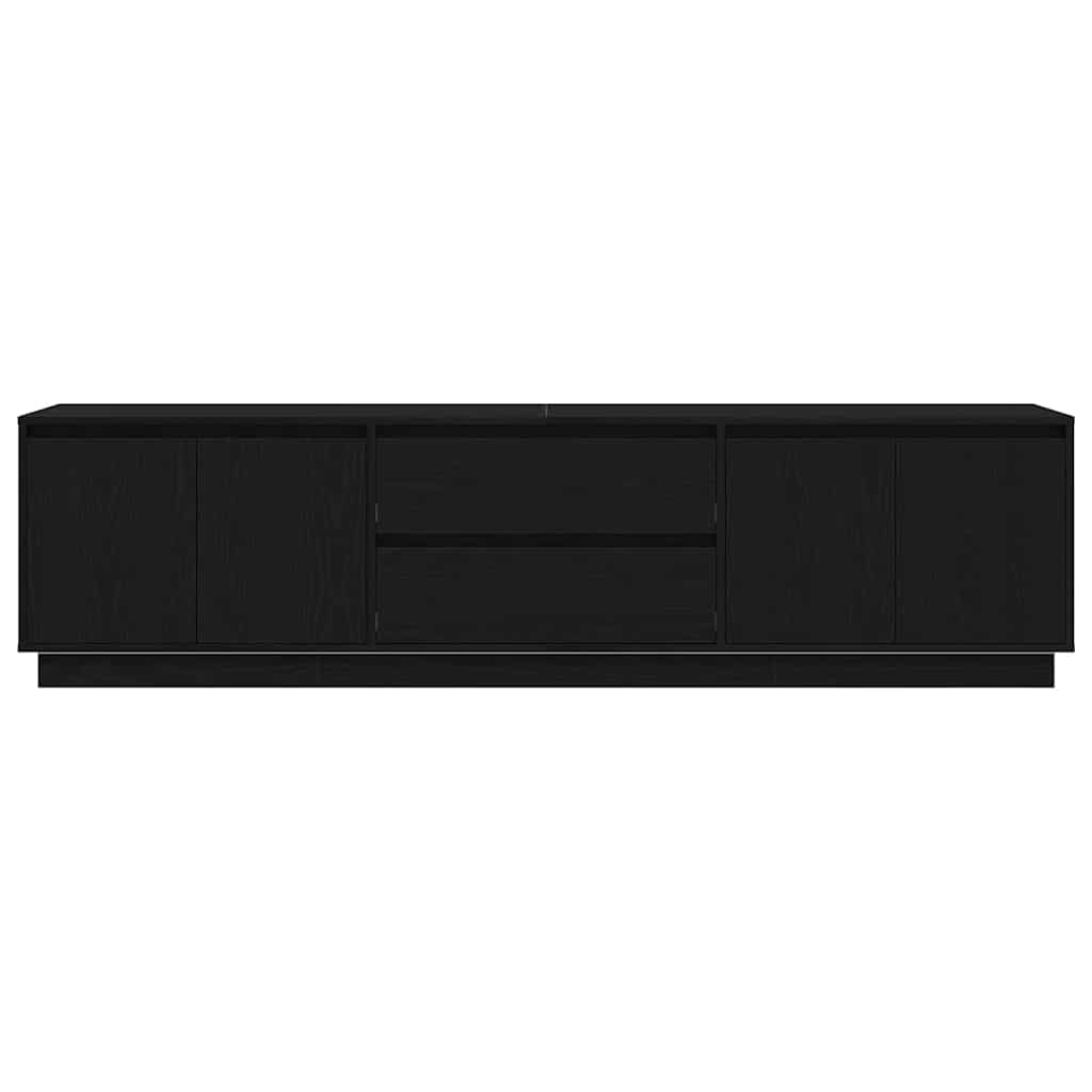 TV Cabinet with LED Lights Black Oak 193,5x41x50 cm