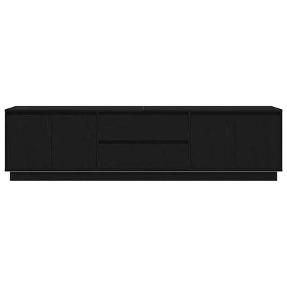 TV Cabinet with LED Lights Black Oak 193,5x41x50 cm