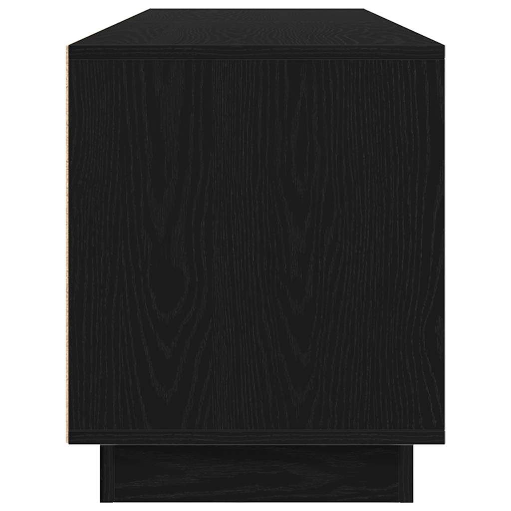 TV Cabinet with LED Lights Black Oak 193,5x41x50 cm