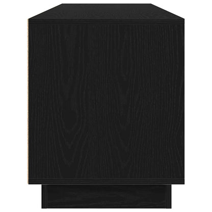 TV Cabinet with LED Lights Black Oak 193,5x41x50 cm