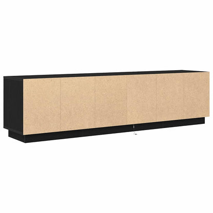 TV Cabinet with LED Lights Black Oak 193,5x41x50 cm