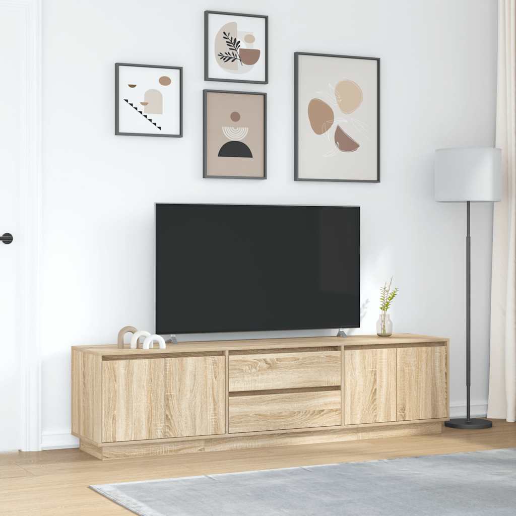TV Cabinet with LED Lights Sonoma Oak 193,5x41x50 cm