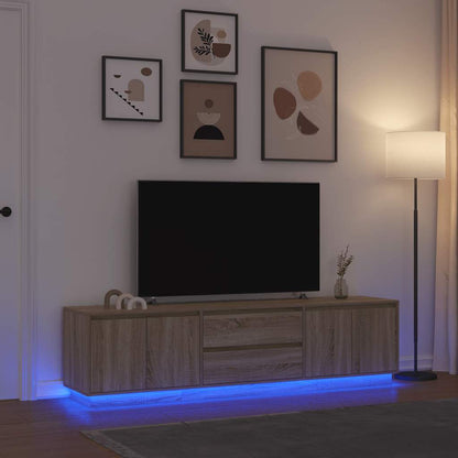 TV Cabinet with LED Lights Sonoma Oak 193,5x41x50 cm