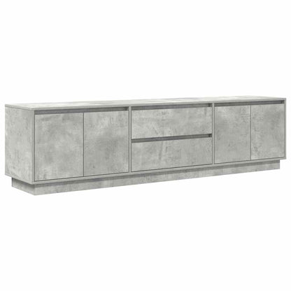 TV Cabinet with LED Lights Concrete Grey 193,5x41x50 cm