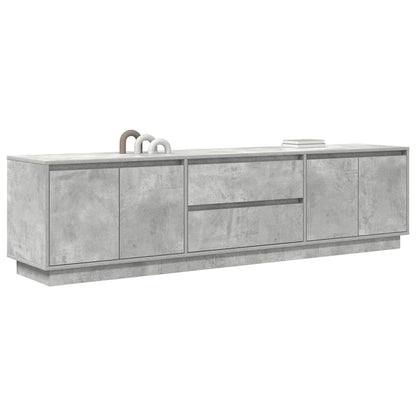 TV Cabinet with LED Lights Concrete Grey 193,5x41x50 cm