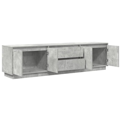TV Cabinet with LED Lights Concrete Grey 193,5x41x50 cm