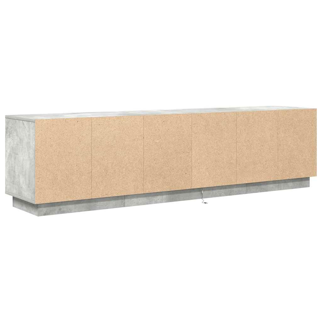 TV Cabinet with LED Lights Concrete Grey 193,5x41x50 cm