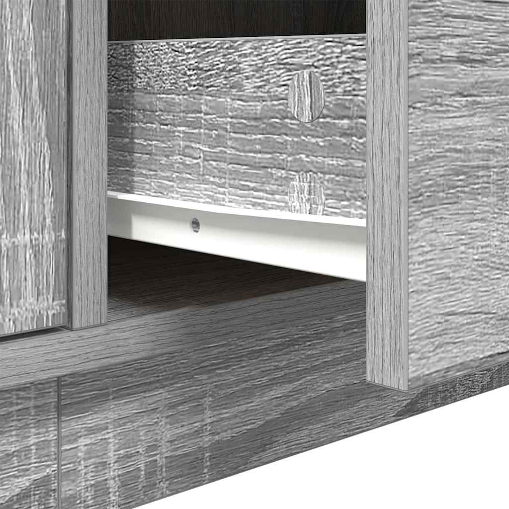 TV Cabinet with LED Lights Grey Sonoma 193,5x41x50 cm