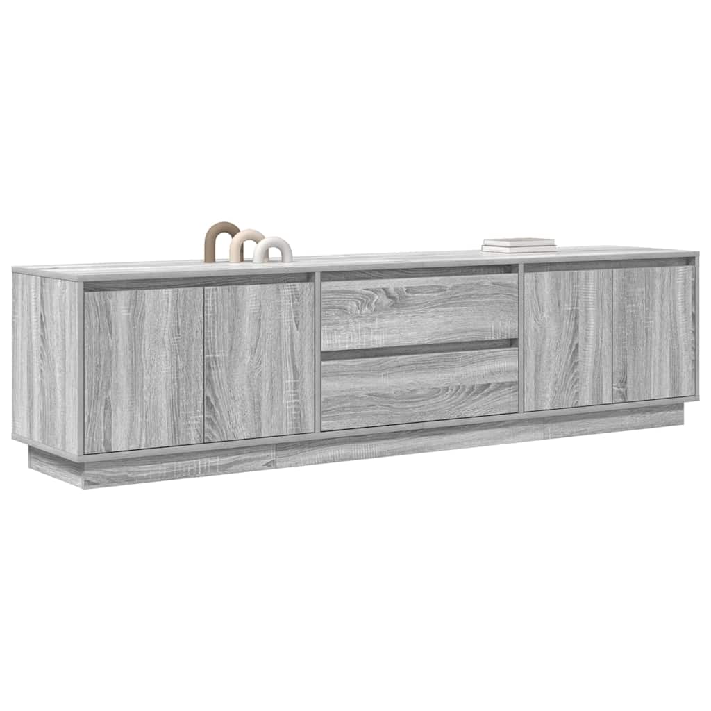 TV Cabinet with LED Lights Grey Sonoma 193,5x41x50 cm